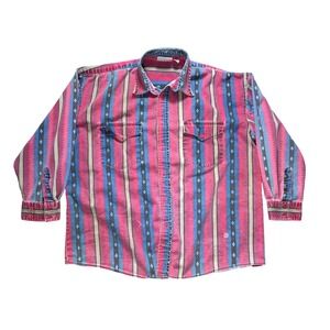 Vtg 90s Cowboy Classics Western Shirt XL
Southwestern Aztec Faded Wrangler Style